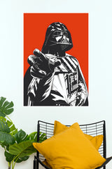 Darth Vader Retro Pop Art Poster – Black & White Star Wars Wall Art  (Super Hero Poster)