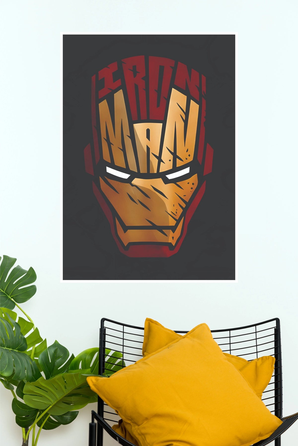 Red & Gold Iron Man Inspired Icon Wall Poster  (Super Hero Poster)