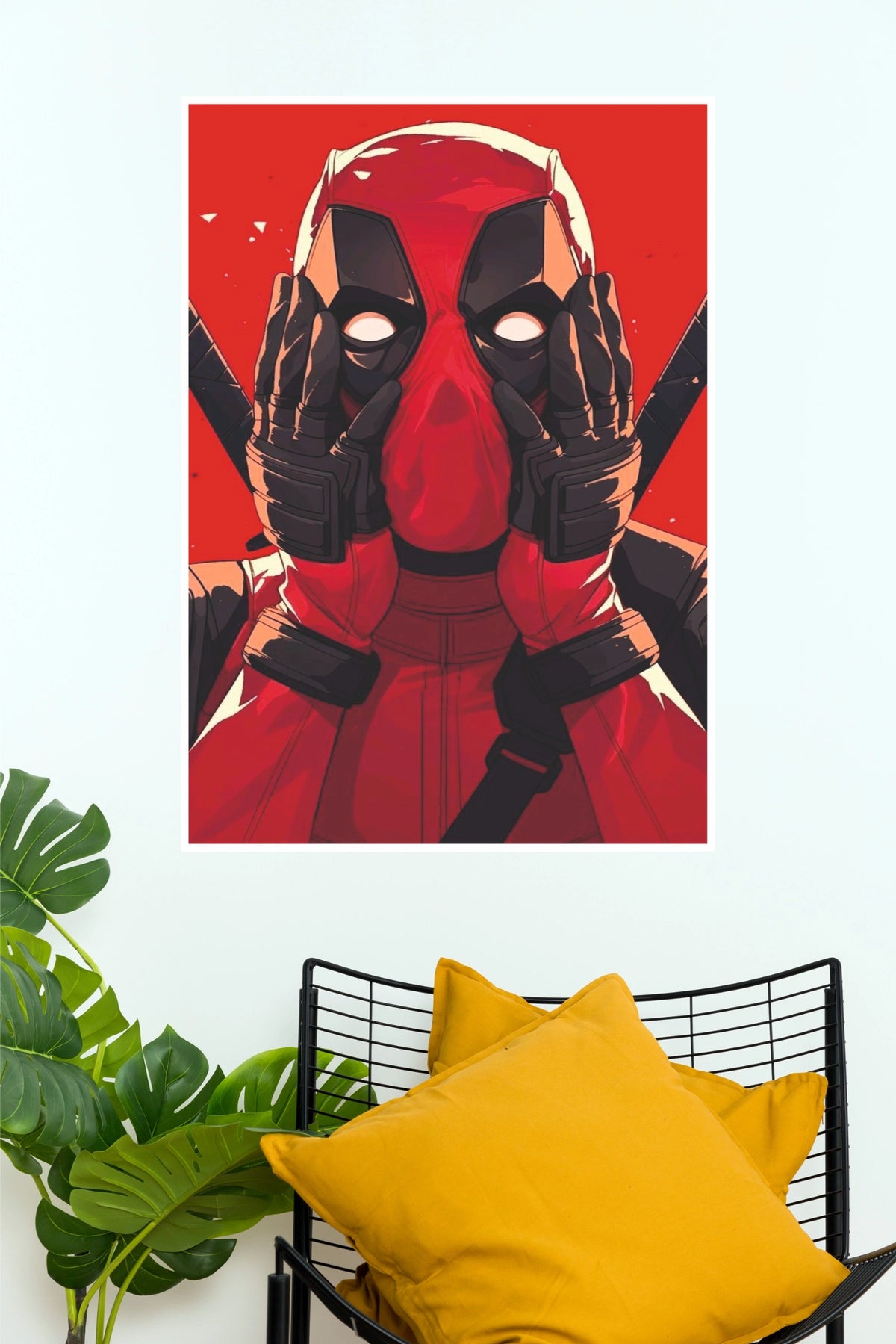 Deadpool Red Mask Pop Art Poster – Bold Comic Superhero Wall Art (Super Hero Poster)