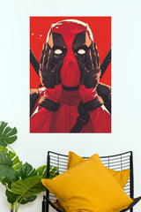 Deadpool Red Mask Pop Art Poster – Bold Comic Superhero Wall Art (Super Hero Poster)