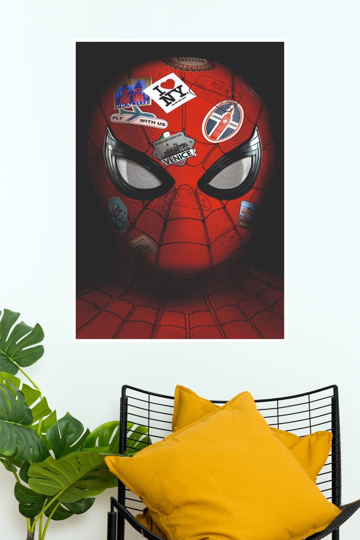 Spider-Man Travel Sticker Pop Art Poster – Red Superhero Wall Art