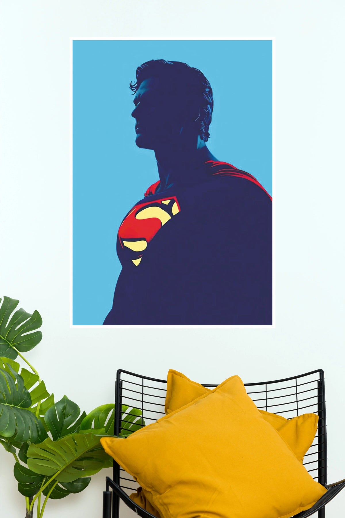 Superman Symbol of Hope Poster – Minimalist Blue Superhero Wall Art  (Super Hero Poster)