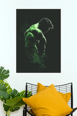 Batman Dark Knight Action Poster – Bold Yellow Superhero Wall Art (Super Hero Poster)