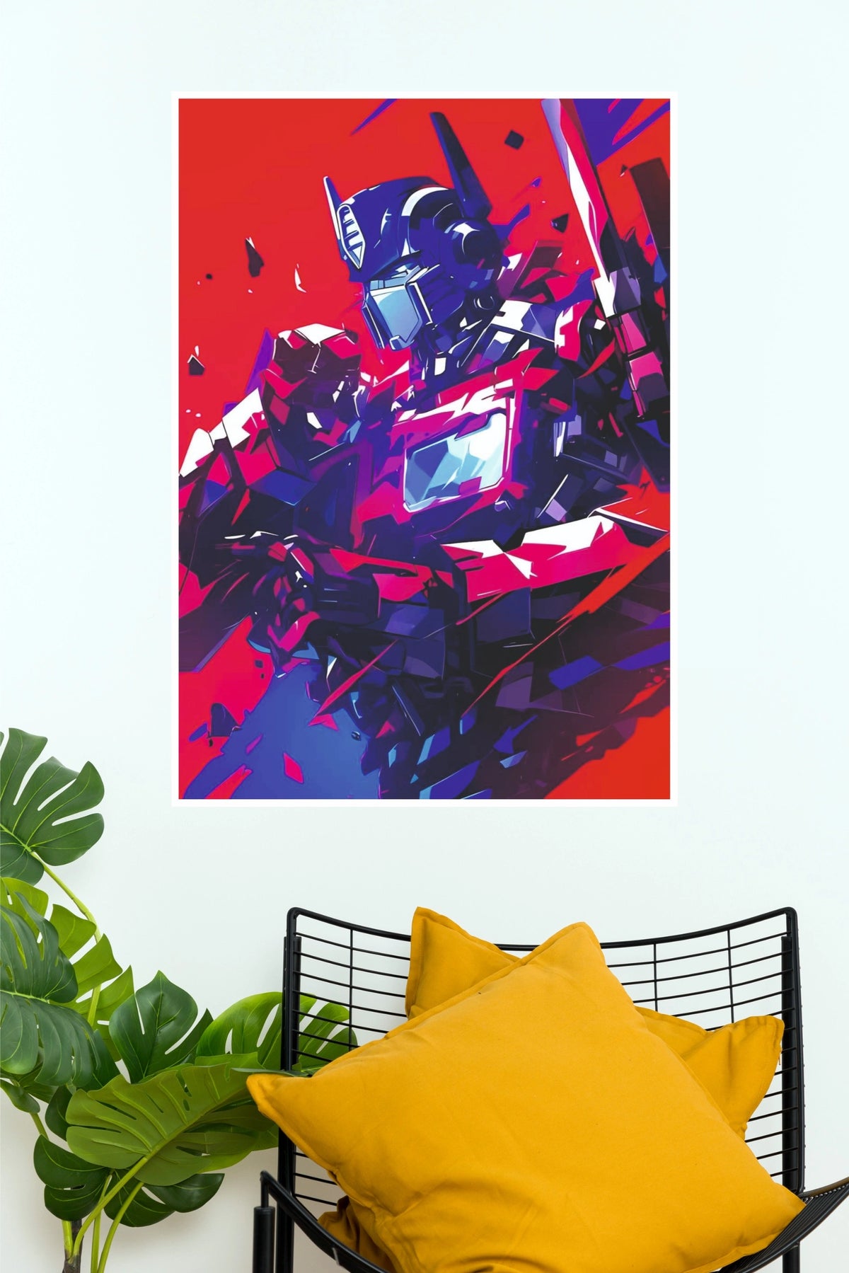 Transformers Prime Action Poster – Bold Red & Blue Robot Wall Art (Super Hero Poster)