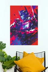 Transformers Prime Action Poster – Bold Red & Blue Robot Wall Art (Super Hero Poster)