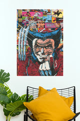 Wolverine Classic Comic Collage Poster – Vintage Superhero Wall Art   (Super Hero Poster)