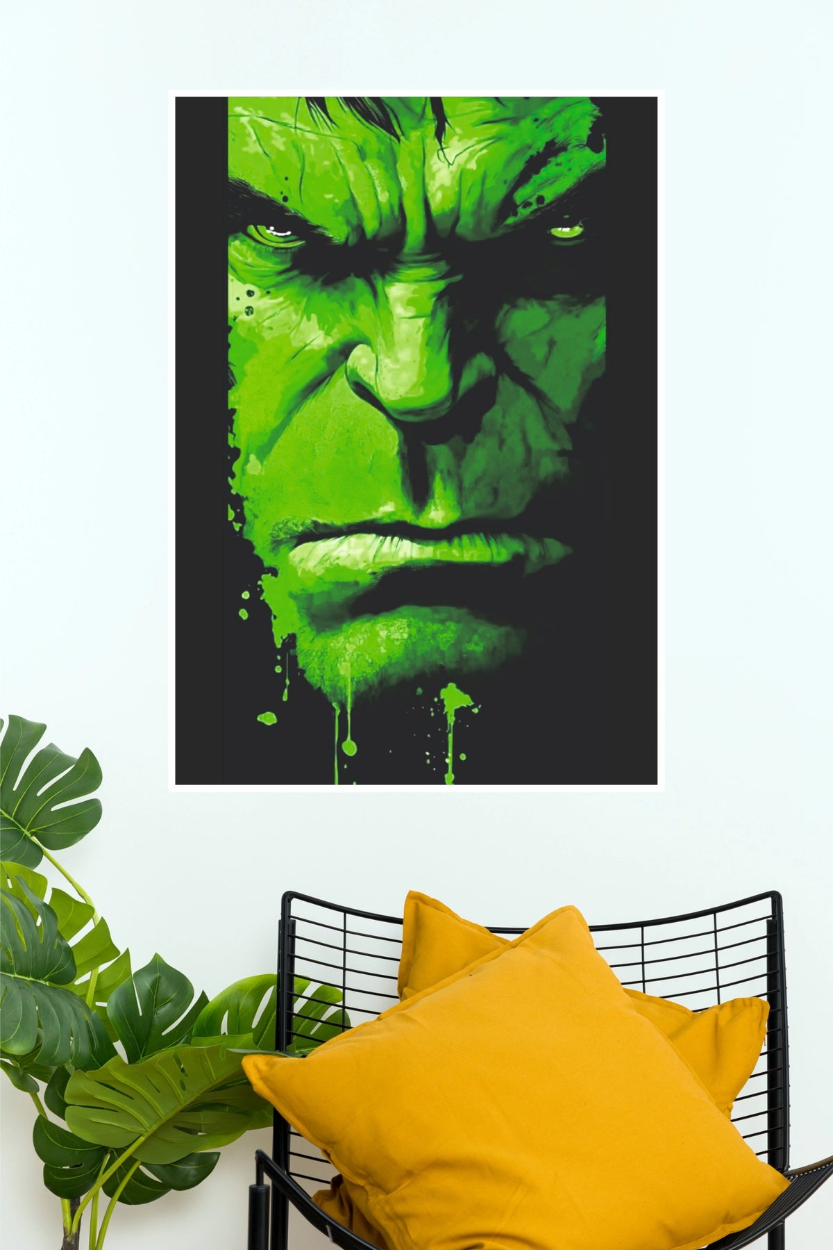 Hulk Wrath Green Face Poster – Bold Comic Superhero Wall Art  (Super Hero Poster)