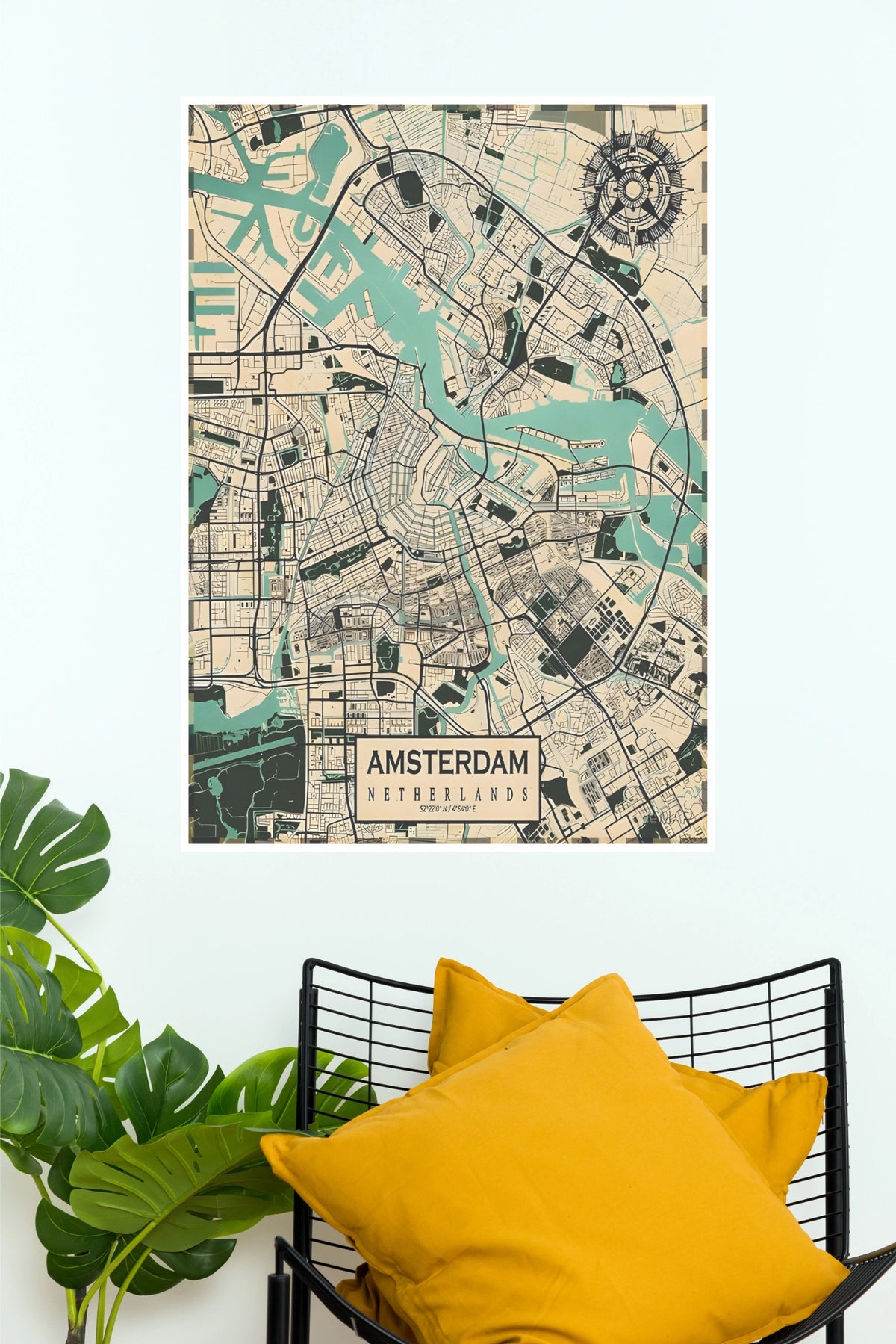 Amsterdam Vintage City Map Poster – Netherlands Travel Wall Art  (MAP  Poster)