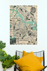 Amsterdam Vintage City Map Poster – Netherlands Travel Wall Art  (MAP  Poster)