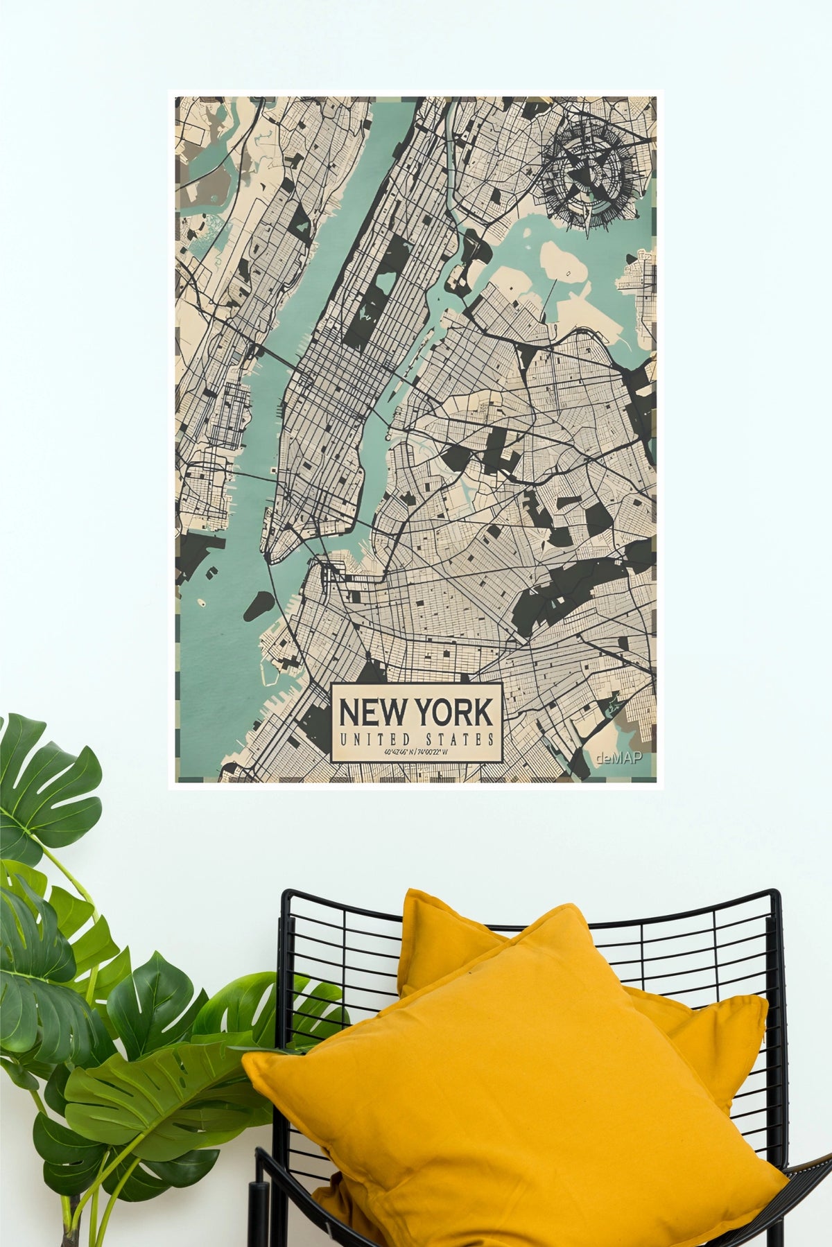 New York City Vintage Map Poster – USA Map Wall Art  (MAP  Poster)