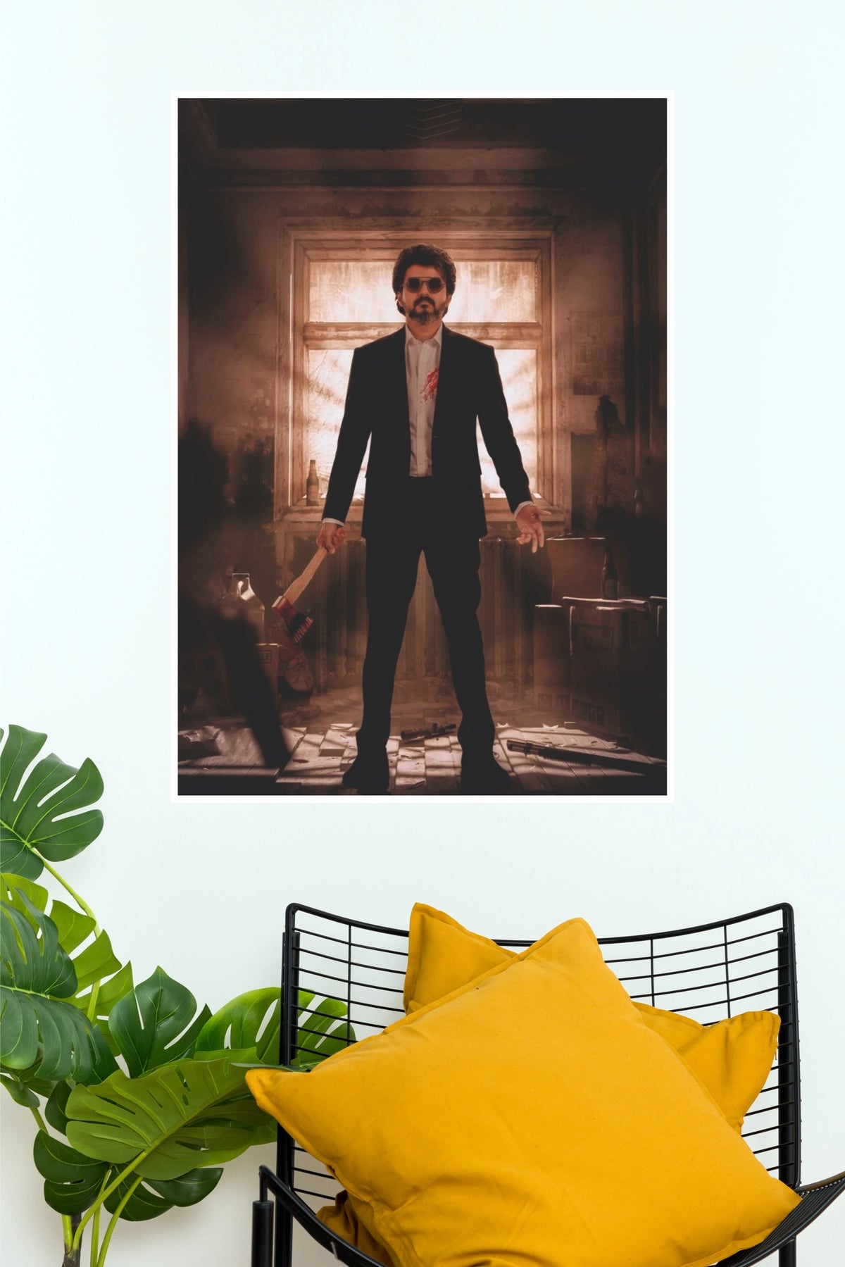 Stylish South Indian Actor Action Movie Poster – Cinematic Wall Art   (Tollywood Poster)