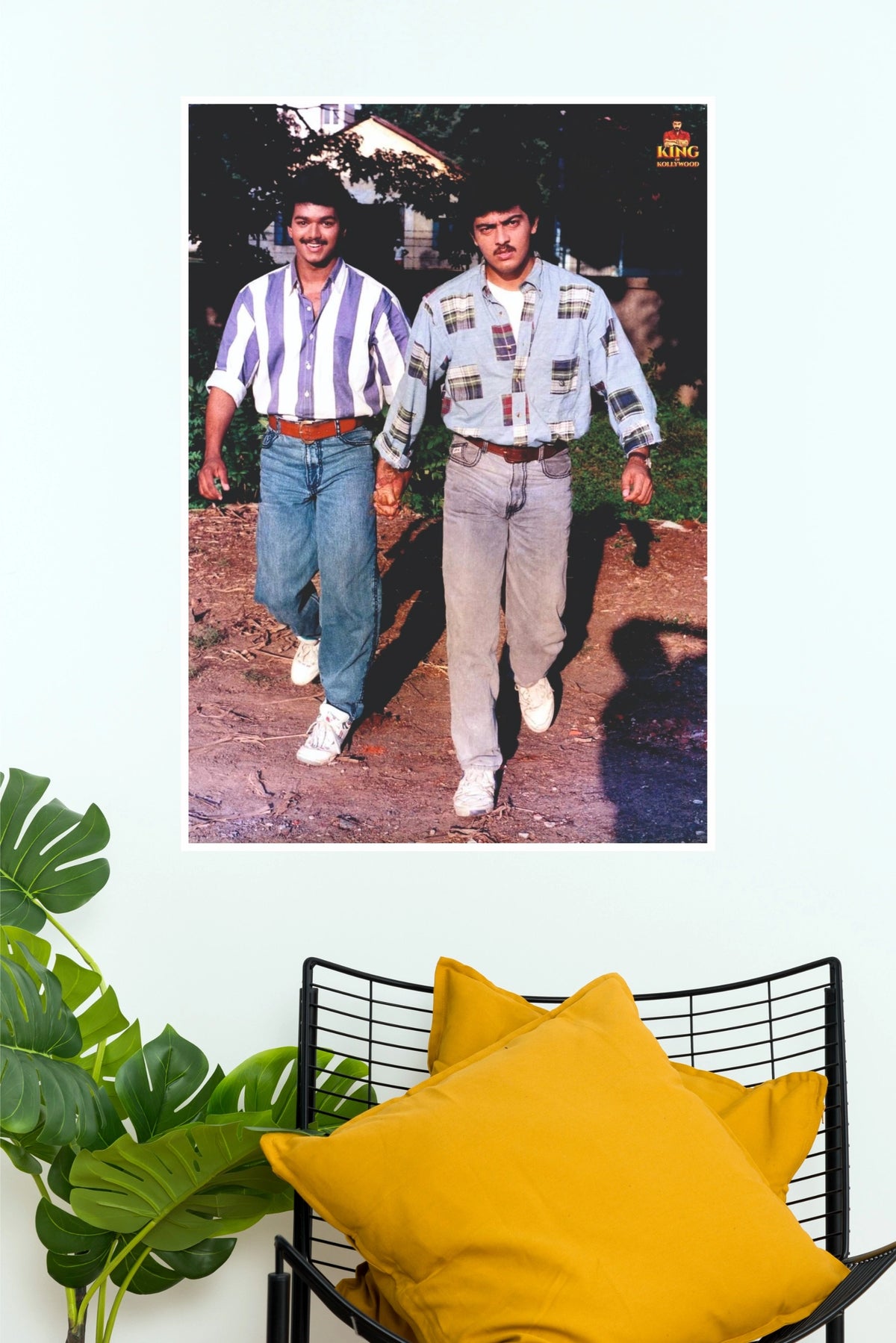 Vintage Tamil Cinema Duo Retro Movie Poster – Classic South Indian Cinema Wall Art  (Tollywood Poster)