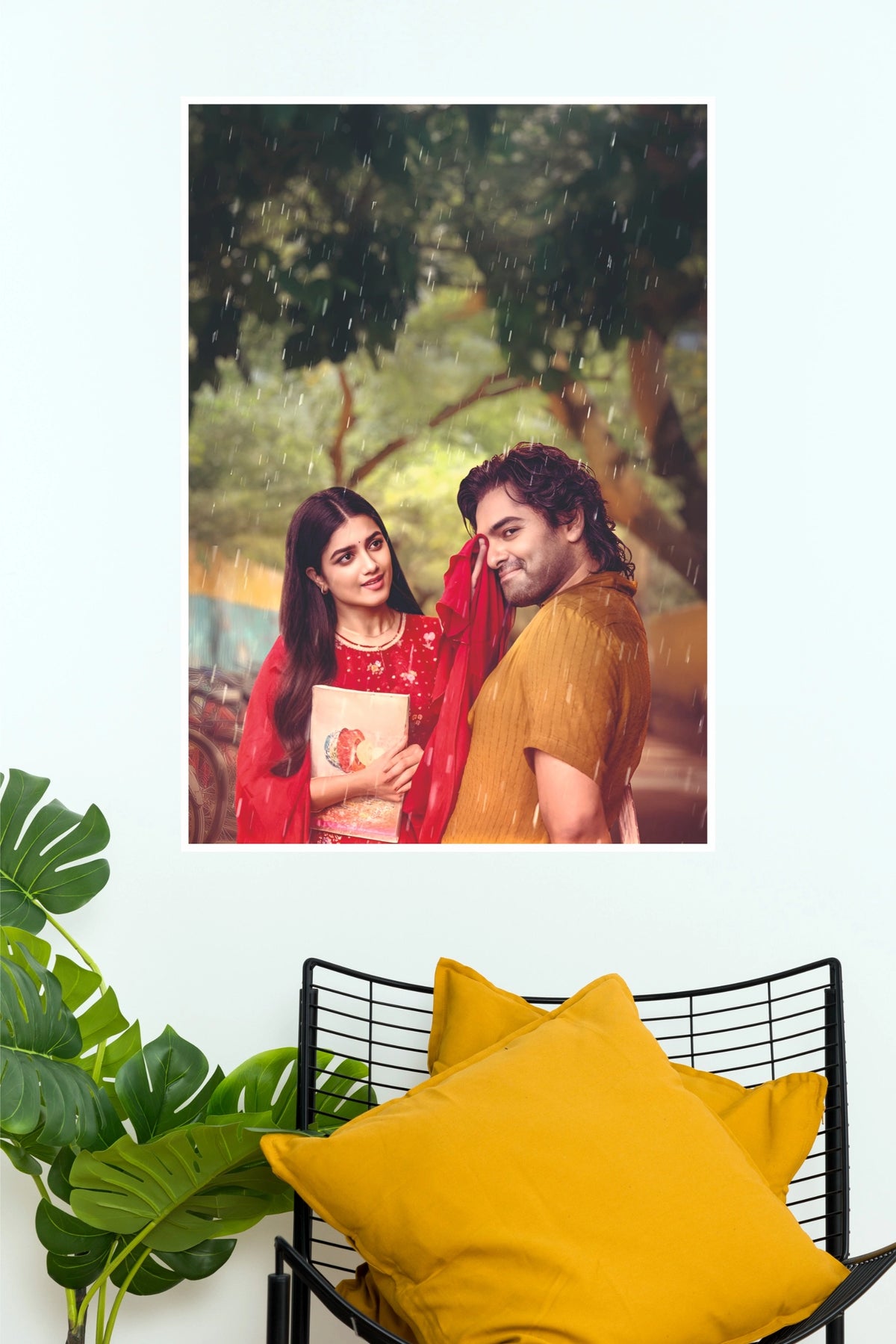 Andhra King Monsoon Romance Poster – Romantic Telugu Movie Couple Wall Art  (Tollywood Poster)