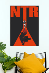 NTR Beast Within Minimalist Poster | Jr. NTR Red & Black Movie Wall Art   (Tollywood Poster)
