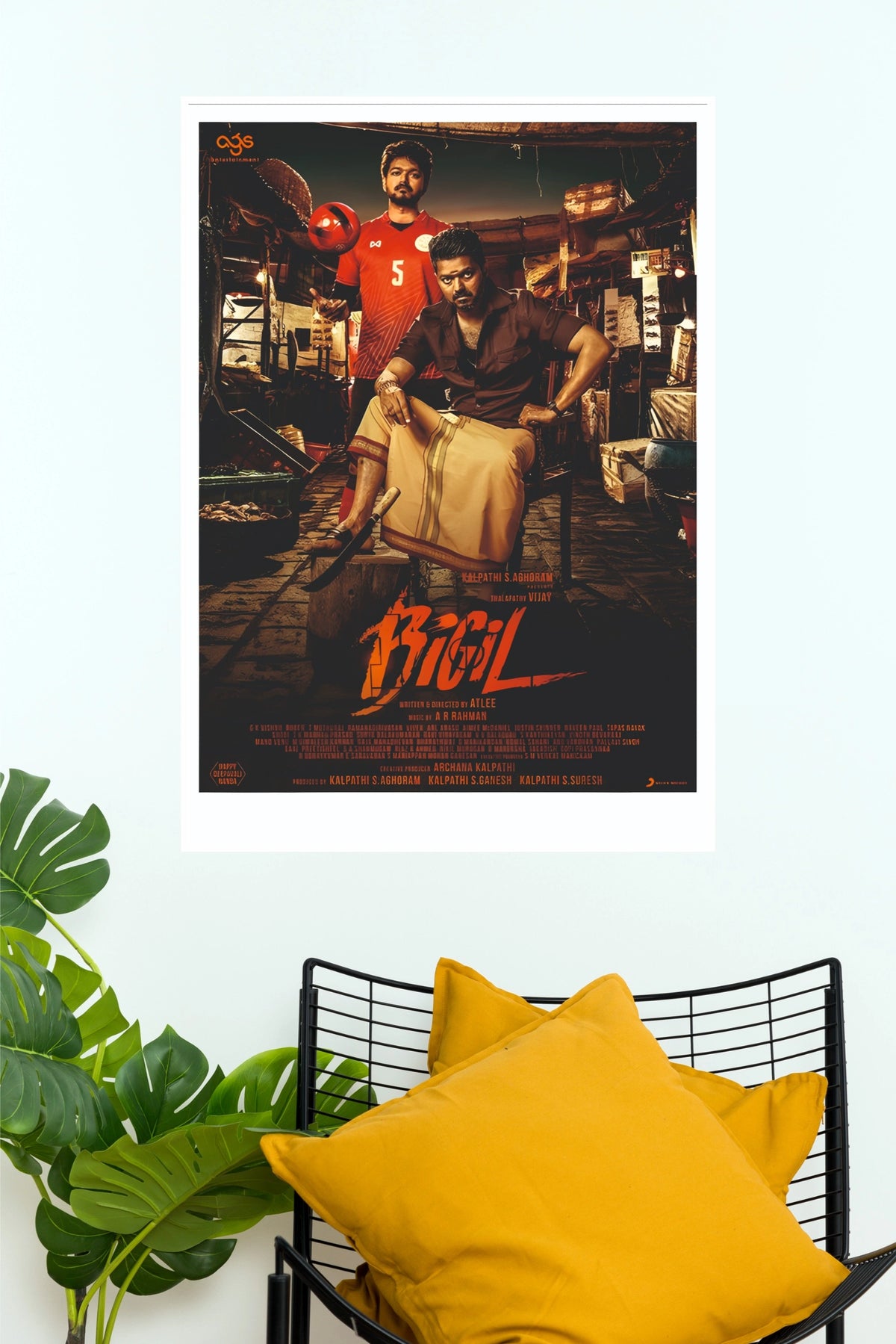 Bigil Movie Poster – Vijay Football Themed Malayalam/Tamil Cinema Wall Art  (Tollywood Poster)
