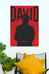 David Red & Black Wall Art Poster – Modern Artistic Home Decor  (Tollywood Poster)
