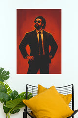 Boss Attitude Red & Black Poster – Stylish Men’s Wall Art   (Tollywood Poster)