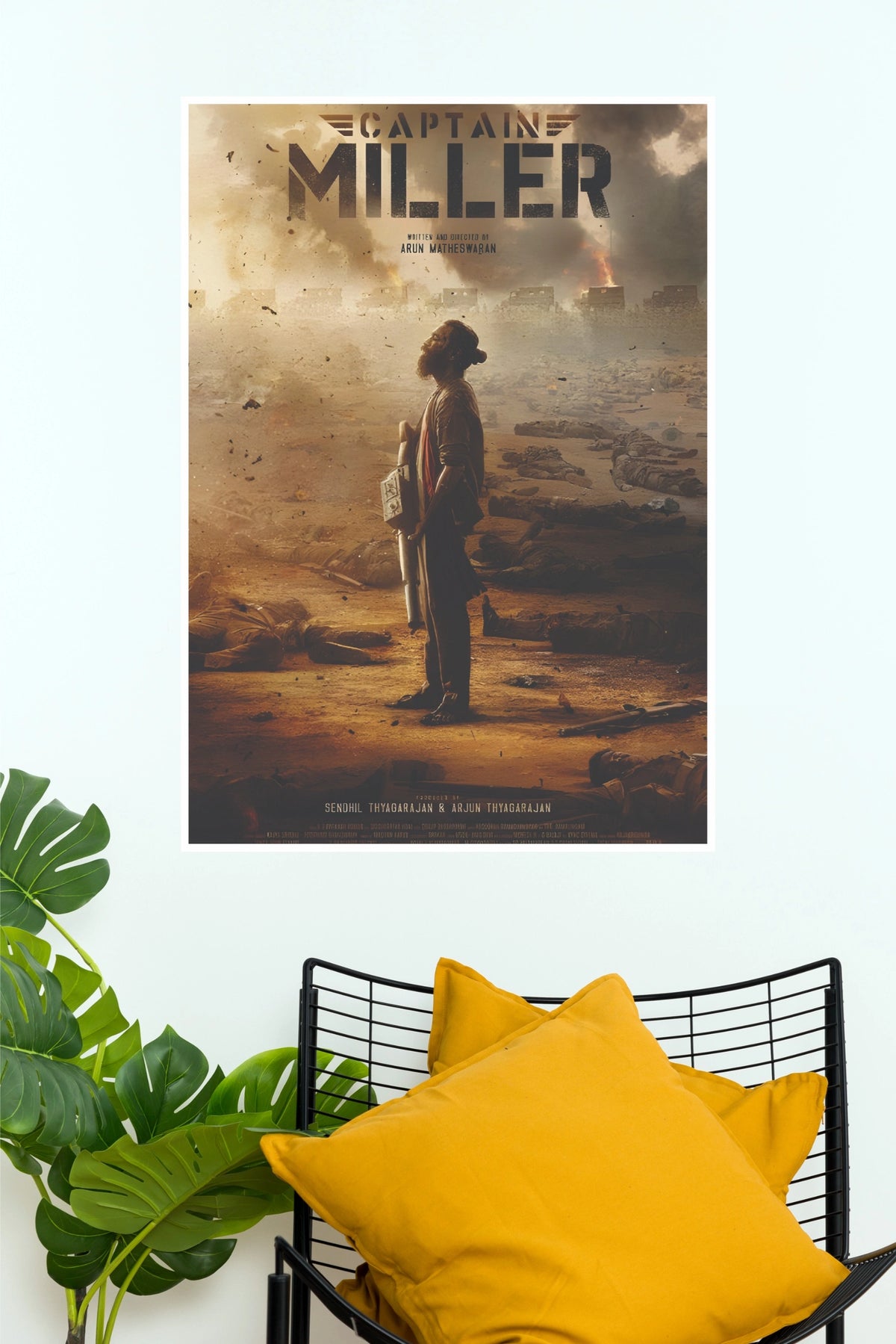 Captain Miller Movie Poster – Epic Action War Wall Art   (Tollywood Poster)