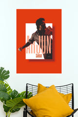 Arjun Sarkar Movie Poster – Bold Red Action Hero Wall Art  (Tollywood Poster)