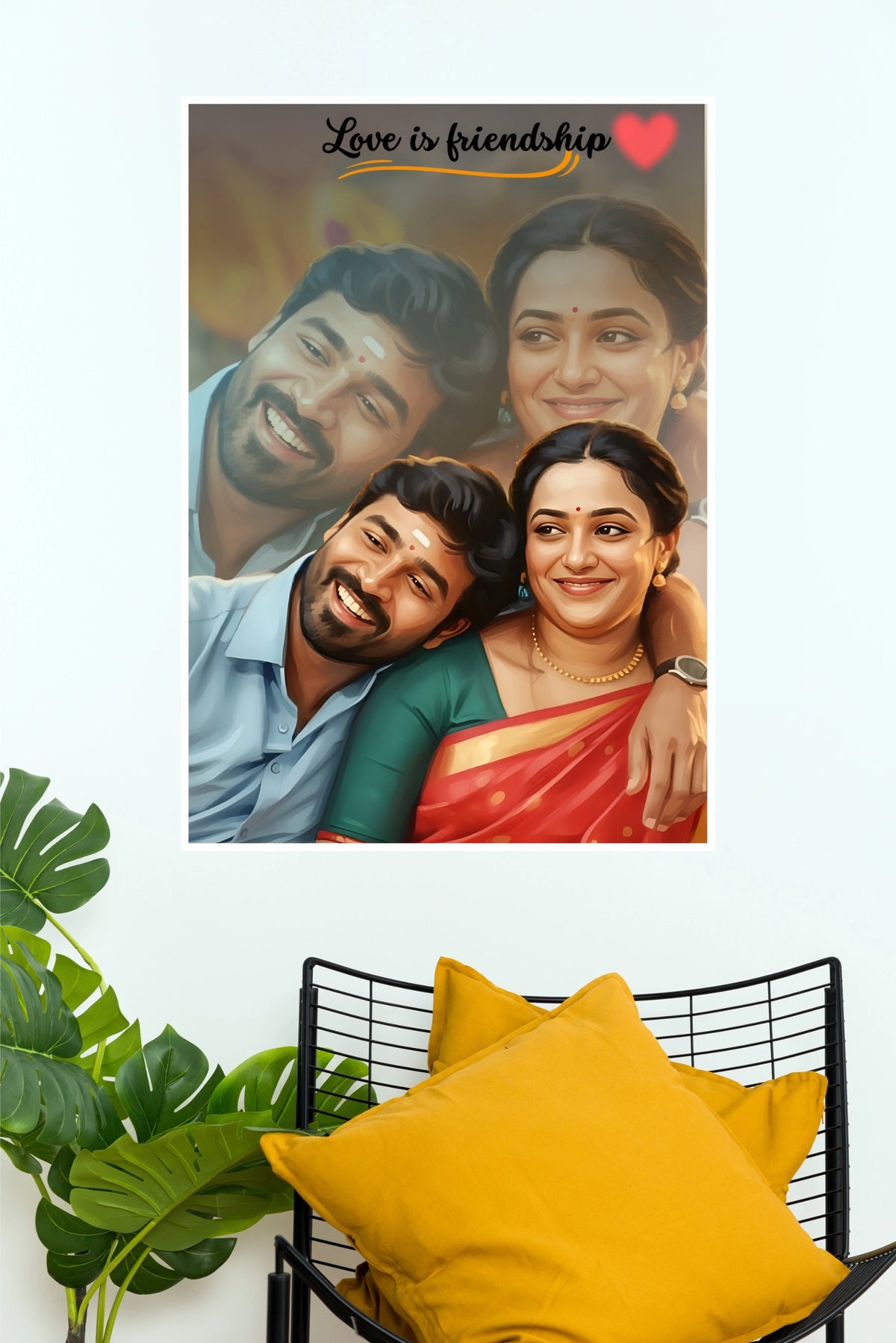 Love Is Friendship Couple Poster – Heartwarming Romantic Relationship Wall Art (Tollywood Poster)
