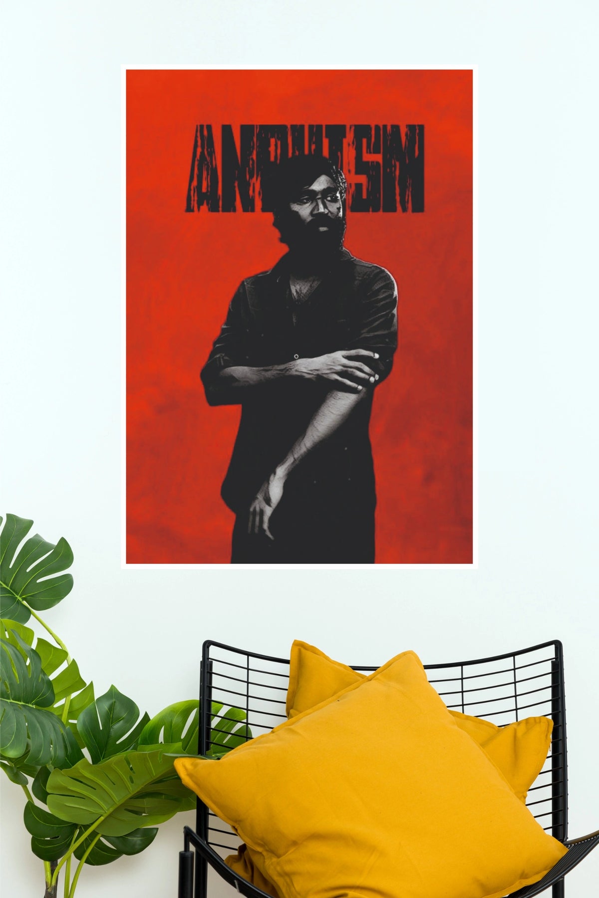Ikka Red & Black Portrait Poster – Bold Malayalam Cinema Wall Art   (Tollywood Poster)
