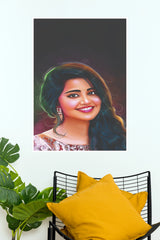 Indian Actress Portrait Poster | Beautiful Bollywood Style Wall Art (Tollywood Poster)