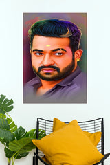 Jr. NTR Portrait Wall Poster – Stylish Telugu Actor Art Print  (Tollywood Poster)