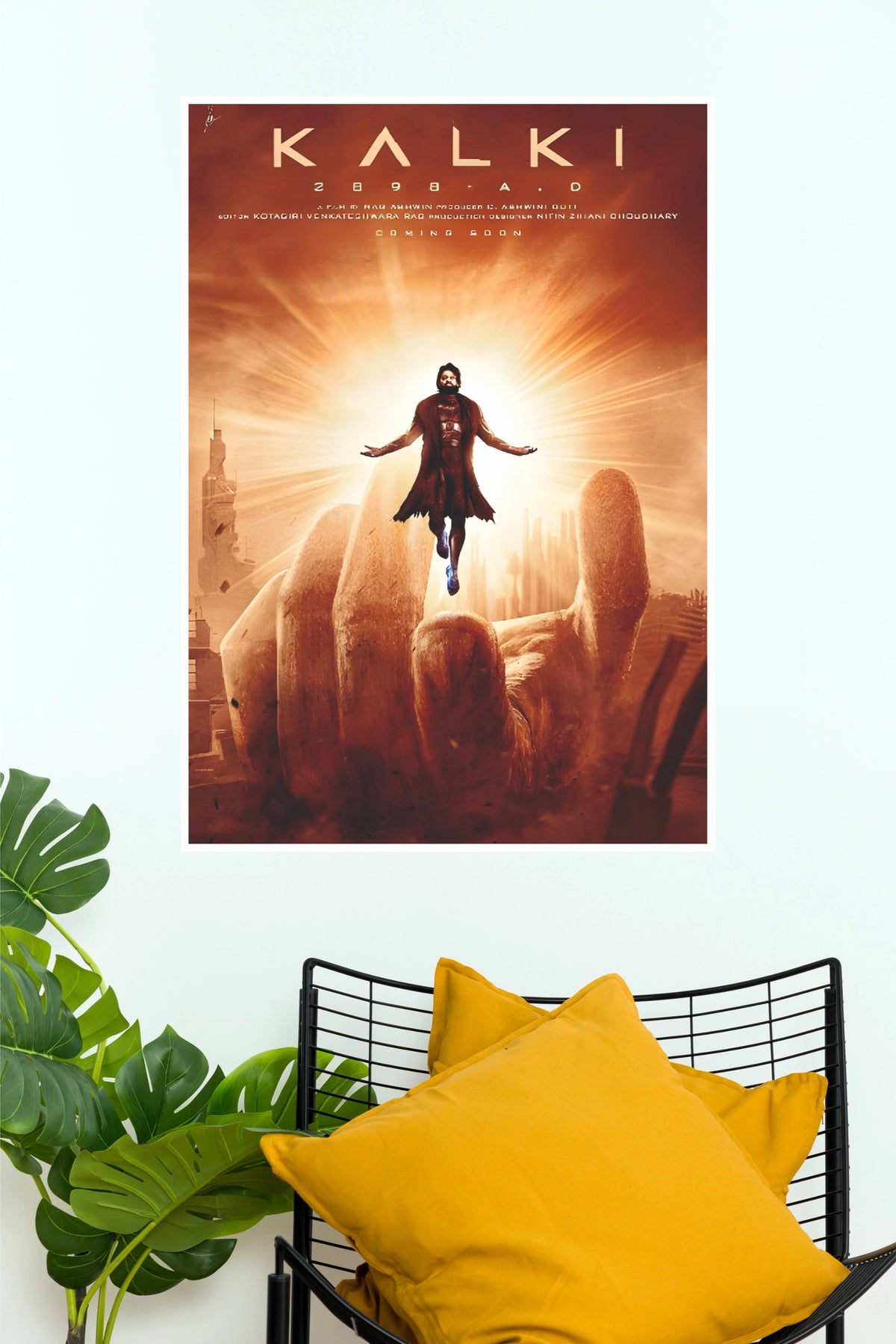 Kalki 2898 AD Prabhas Giant Hand Divine Poster – Sci-Fi Action Paper Print   (Tollywood Poster)