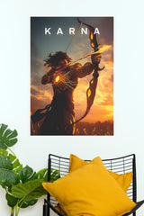 Karna Mahabharata Divine Archer Poster – Glowing Kavach Kundal Digital Art Paper Print  (Tollywood Poster)