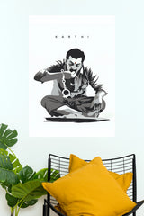 Karthi Kaithi Biryani Scene Poster – Minimalist Vector Art Paper Print  (Tollywood Poster)