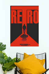 Retro Karthik Subbaraj Suriya44 Silhouette Poster – Minimalist Red Typography Paper Print  (Tollywood Poster)