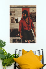 KGF Chapter 2 Newspaper Vintage Collage Poster – Rocking Star Yash Red Shirt Edition Paper Print   (Tollywood Poster)