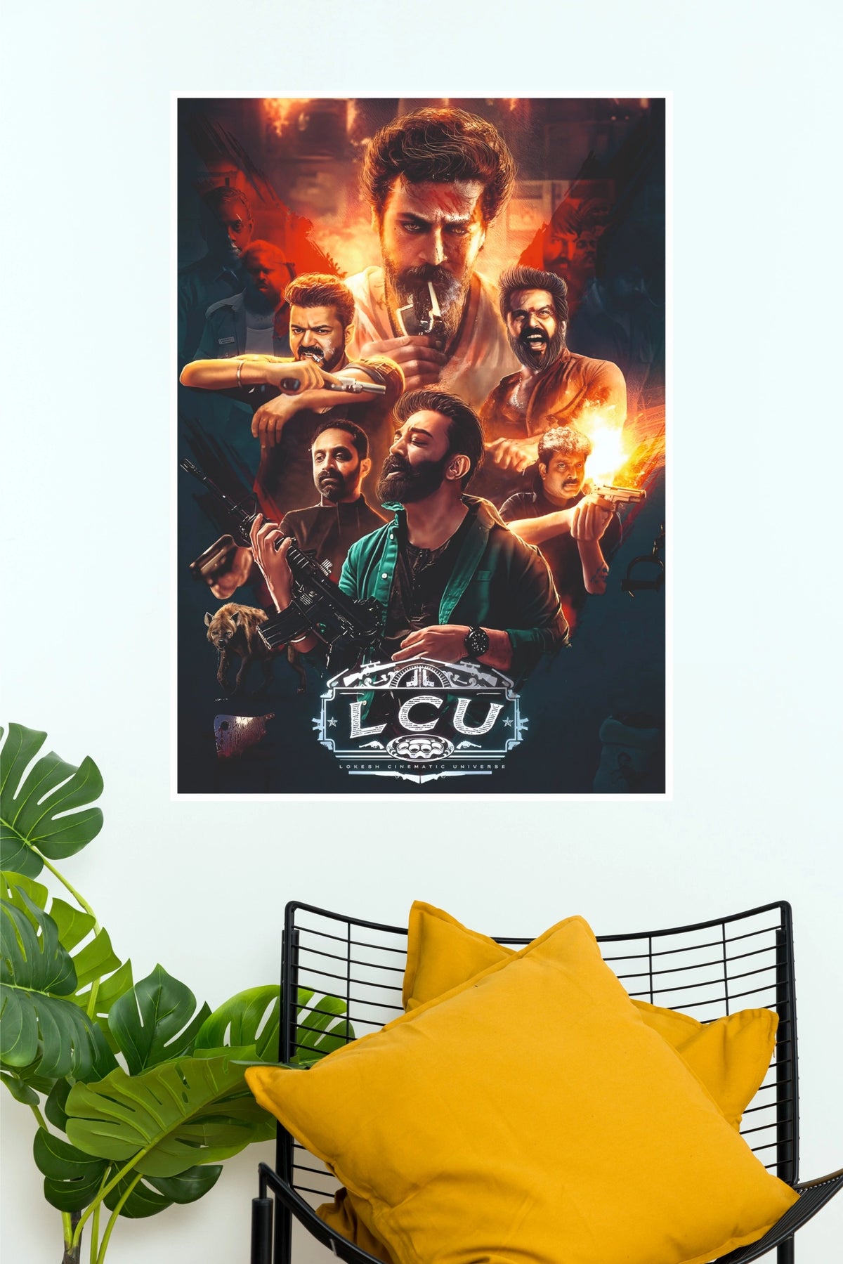 Lokesh Cinematic Universe LCU Character Collage Poster – Vikram, Leo, Kaithi Paper Print (Tollywood Poster)