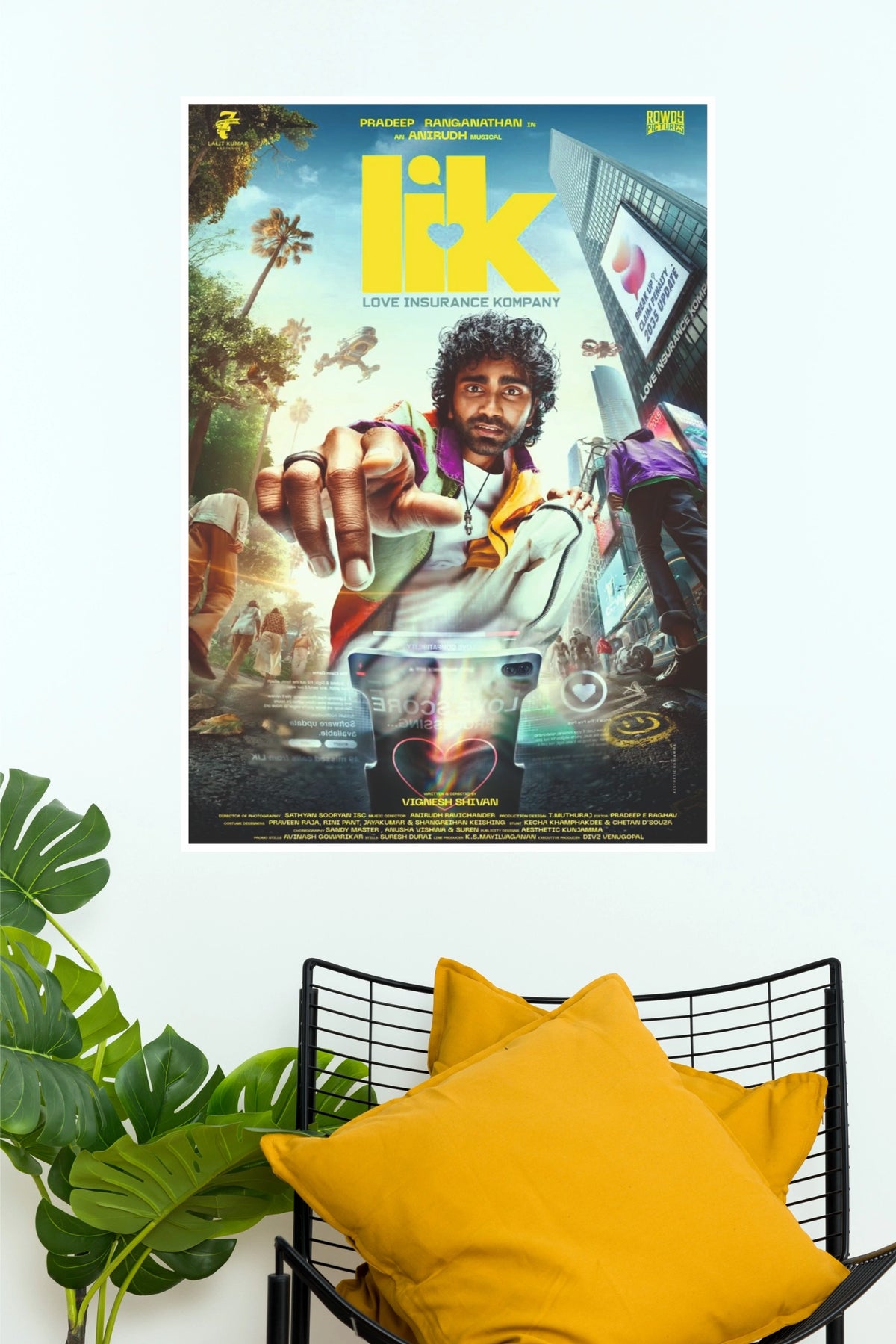 Love Insurance Kompany LIK Pradeep Ranganathan Poster – Futuristic Rom-Com Paper Print (Tollywood Poster)