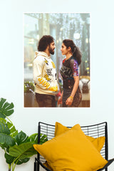 Romantic Couple Stance Poster – Urban Love & City Lights Paper Print (Tollywood Poster)