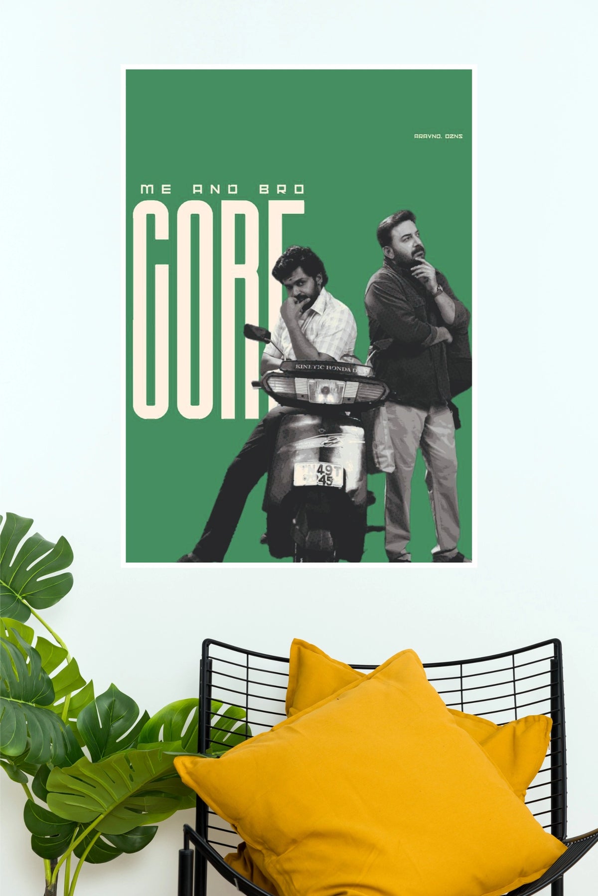 Me And Bro Gobi (Meiyazhagan) Tamil Movie Minimalist Paper Poster (Karthi & Arvind Swamy)  (Tollywood Poster)