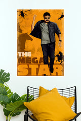 The Mega Star Chiranjeevi Retro Illustrated Paper Poster  (Tollywood Poster)