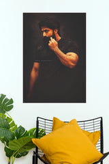 Yash (Naveen Kumar Gowda) KGF Chapter 2 Stylish Paper Poster  (Tollywood Poster)