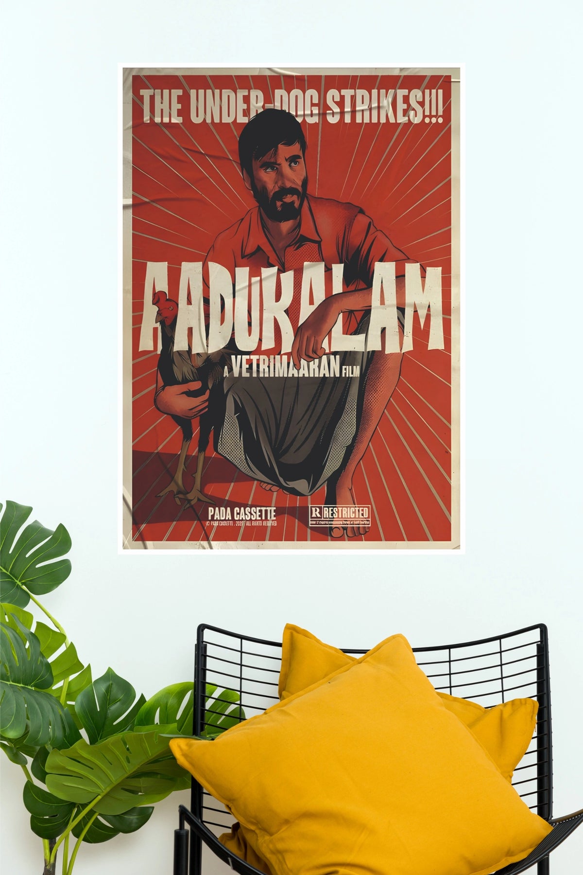Aadukalam Movie Cult Classic Paper Poster (Dhanush)   (Tollywood Poster)