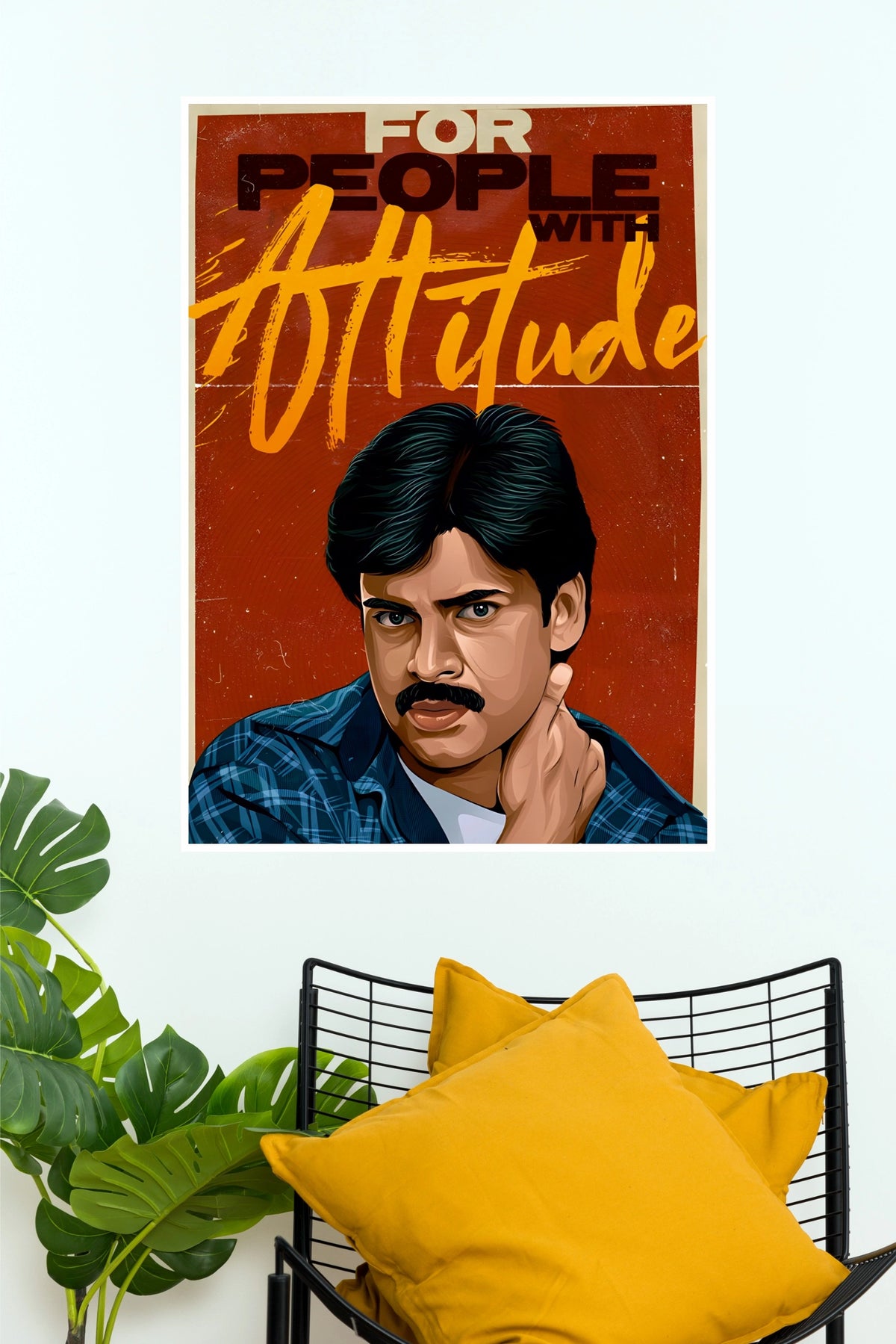 Pawan Kalyan "For People With Attitude" Classic Vector Art Paper Poster   (Tollywood Poster)