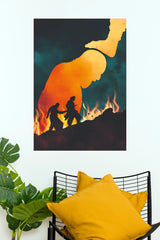 Baahubali 2 "The Betrayal" Minimalist Silhouette Paper Poster (Prabhas & Kattappa)  (Tollywood Poster)
