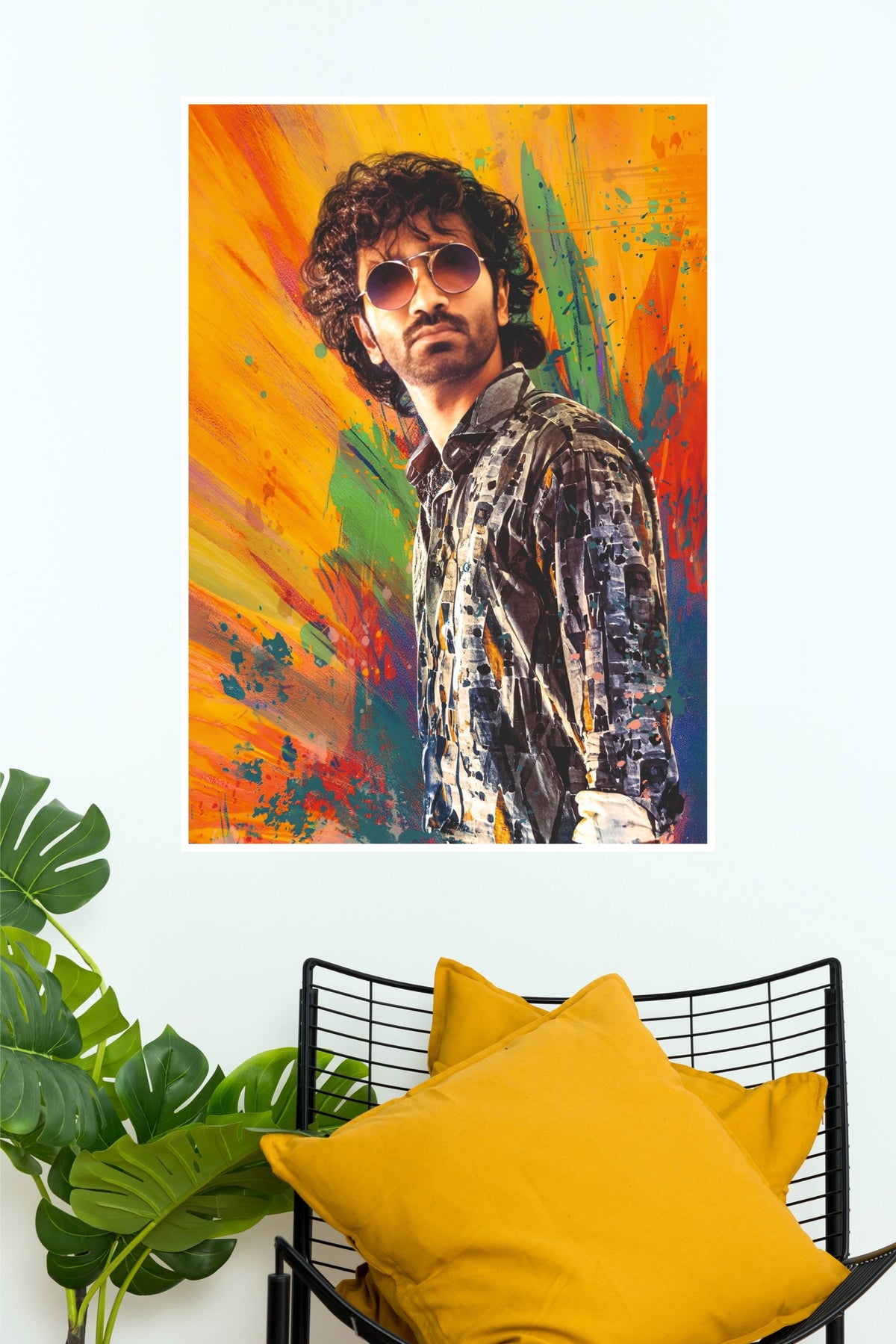Pradeep Ranganathan "The Rebel Look" Abstract Art Paper Poster (Tollywood Poster)