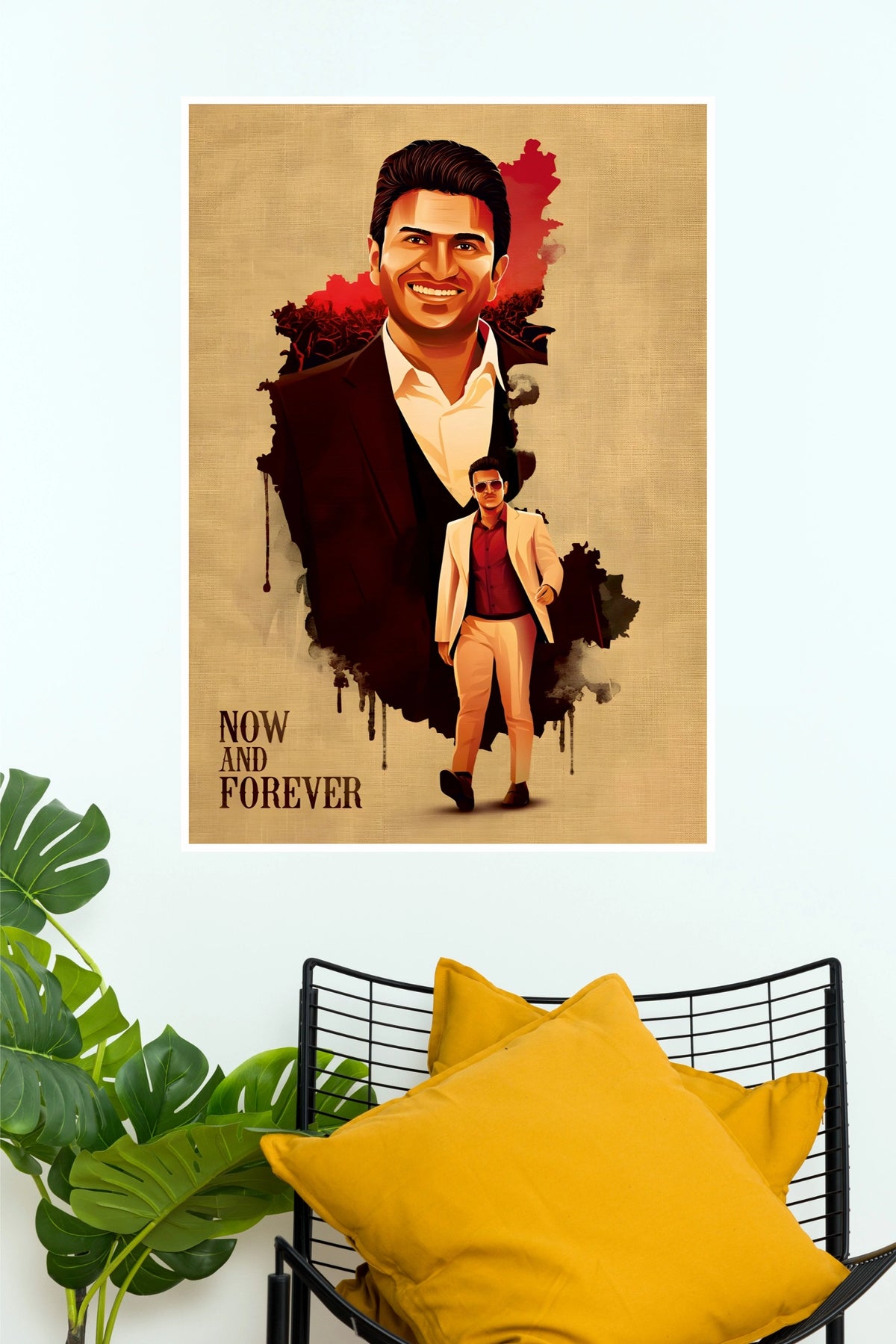 Puneeth Rajkumar "Now and Forever" Tribute Vector Art Paper Poster  (Tollywood Poster)