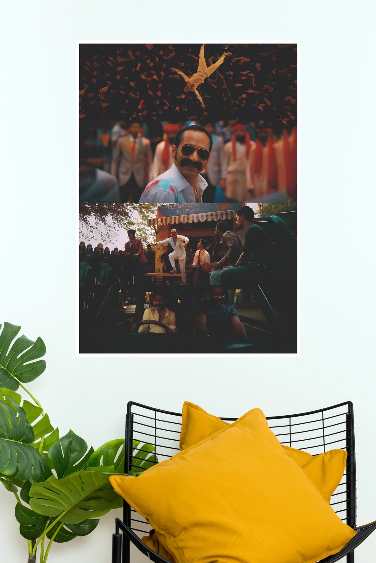 Aavesham "Ranga" Movie Stills Collage Paper Poster (Fahadh Faasil)  (Tollywood Poster)