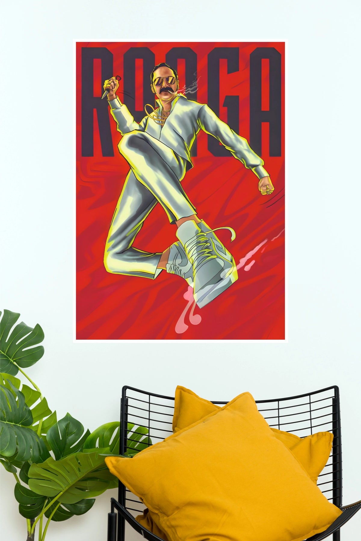 Aavesham "RANGA" Pop Art Illustrated Paper Poster (Fahadh Faasil)   (Tollywood Poster)