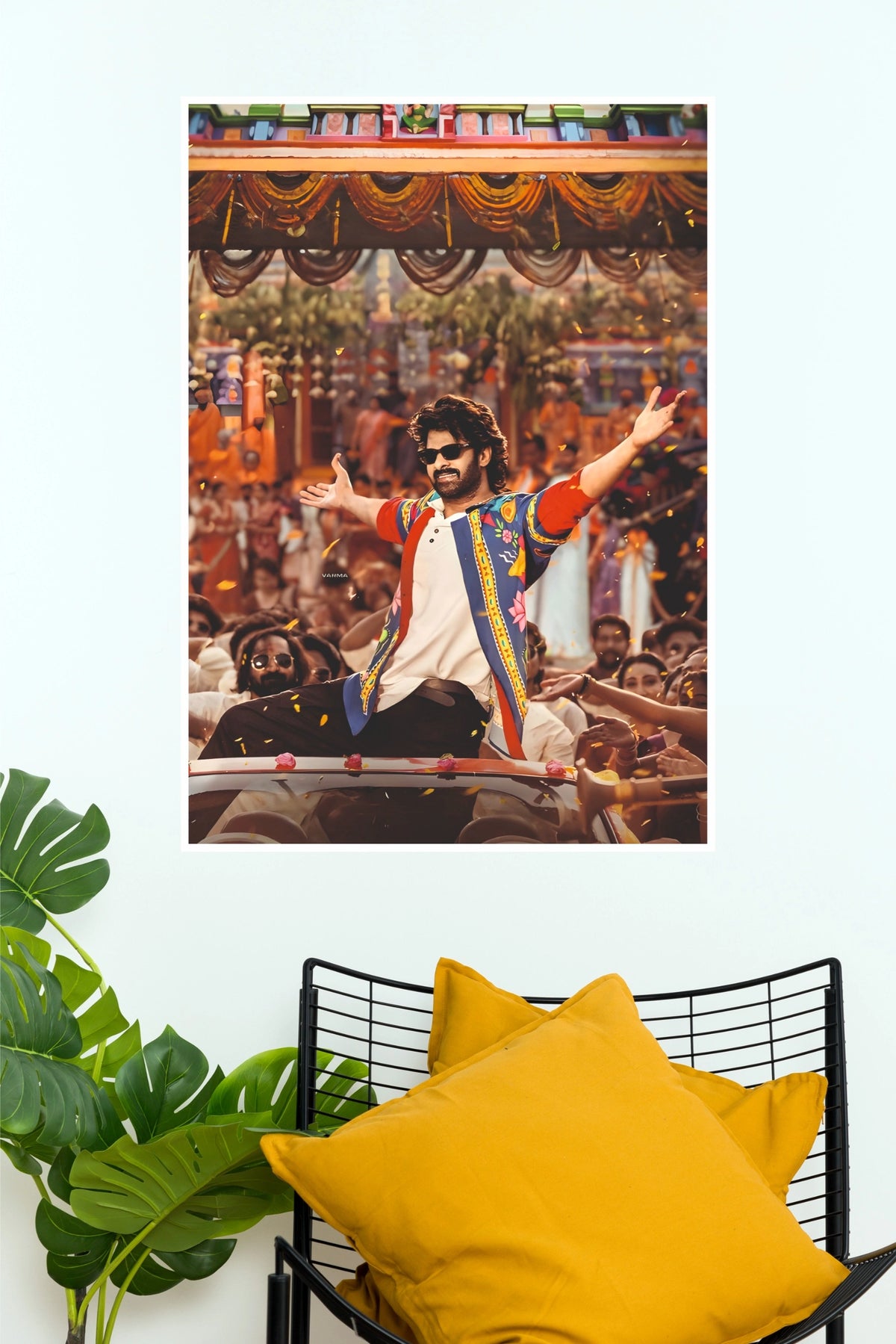 The RajaSaab "Rise of the Mass Hero" Festive Look Paper Poster (Prabhas) (Tollywood Poster)