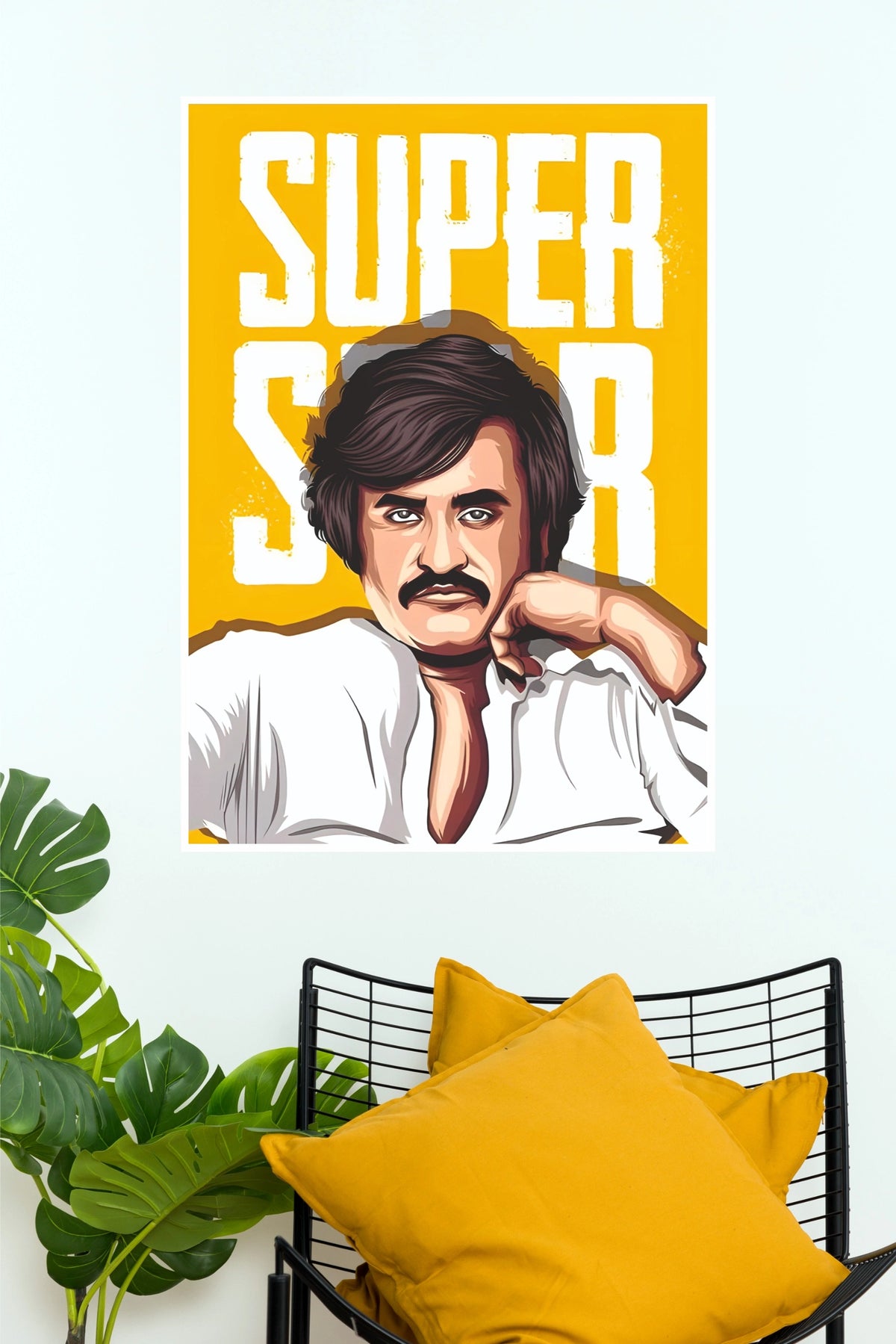 Superstar Rajinikanth Classic Vector Pop Art Paper Poster   (Tollywood Poster)