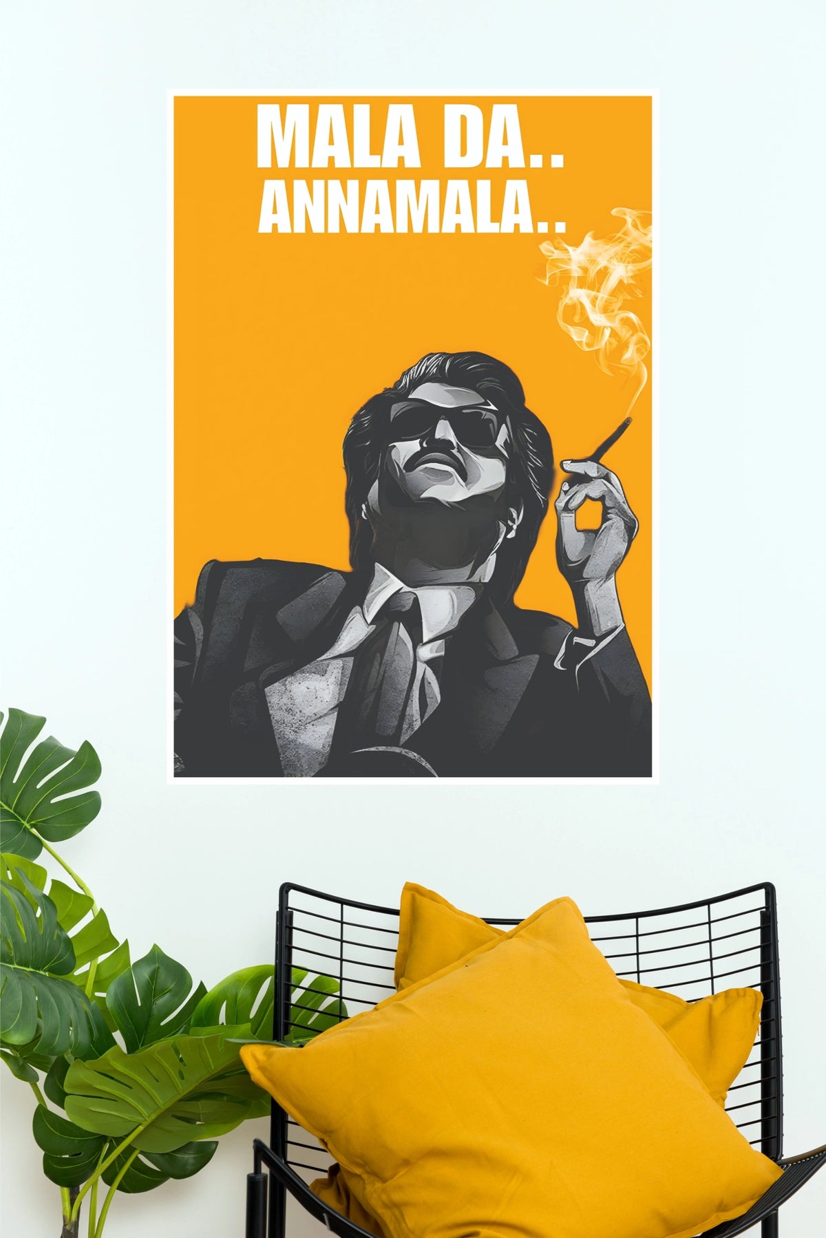 Superstar Rajinikanth "Mala Da Annamala" Vector Art Paper Poster  (Tollywood Poster)