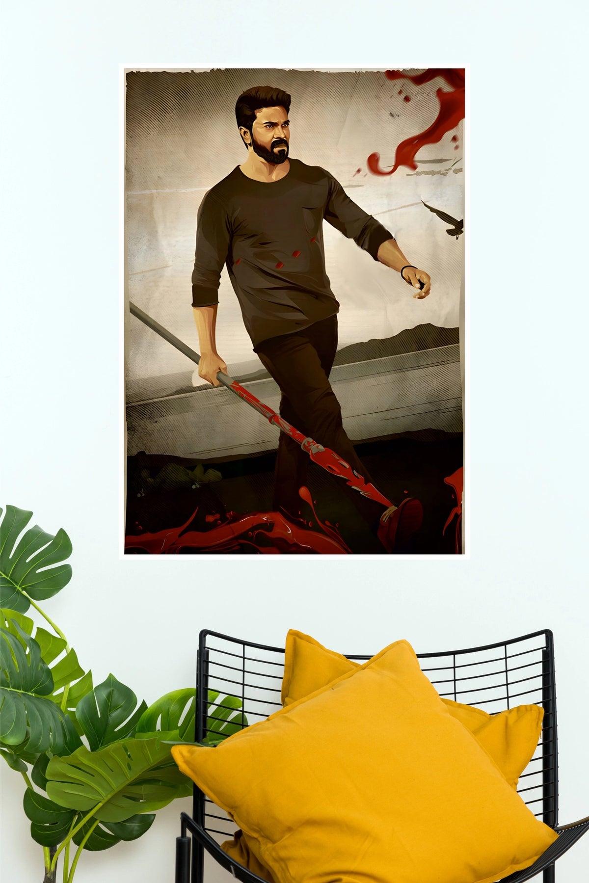 Game Changer Vector Art Action Paper Poster (Ram Charan)   (Tollywood Poster)