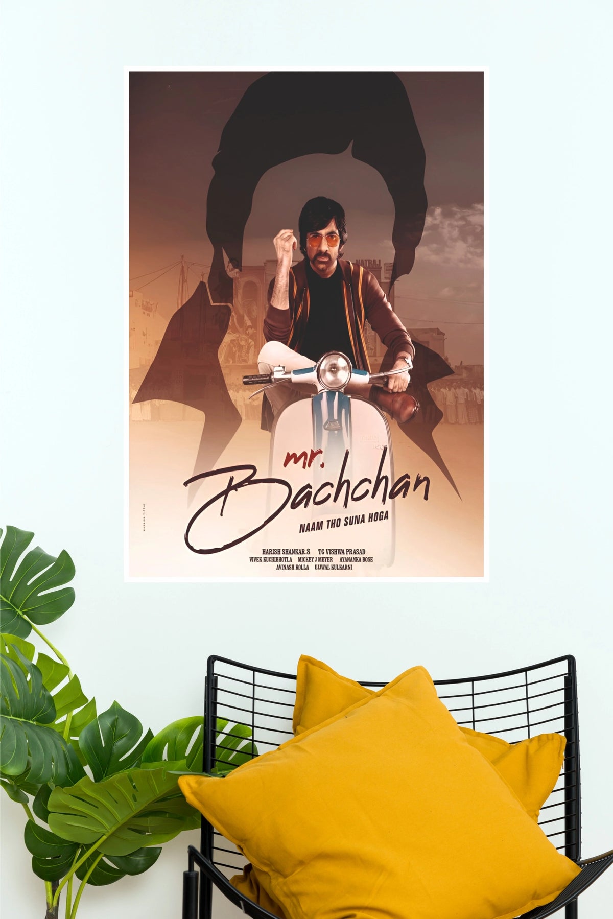 Mr. Bachchan Ravi Teja Scooter Poster – Harish Shankar S Movie Paper Print (Tollywood Poster)
